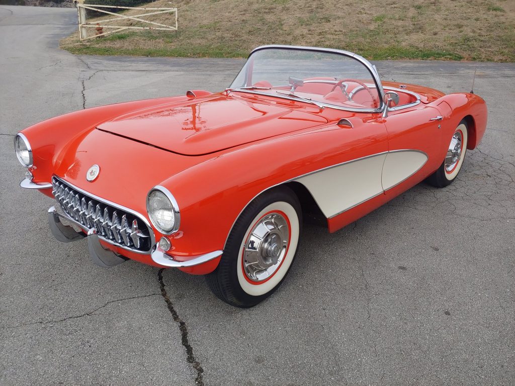 Red 1957 Corvette with 283 engine