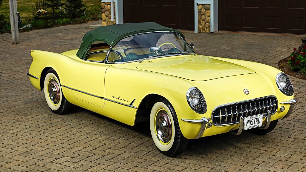 Yellow 1955 Corvette
