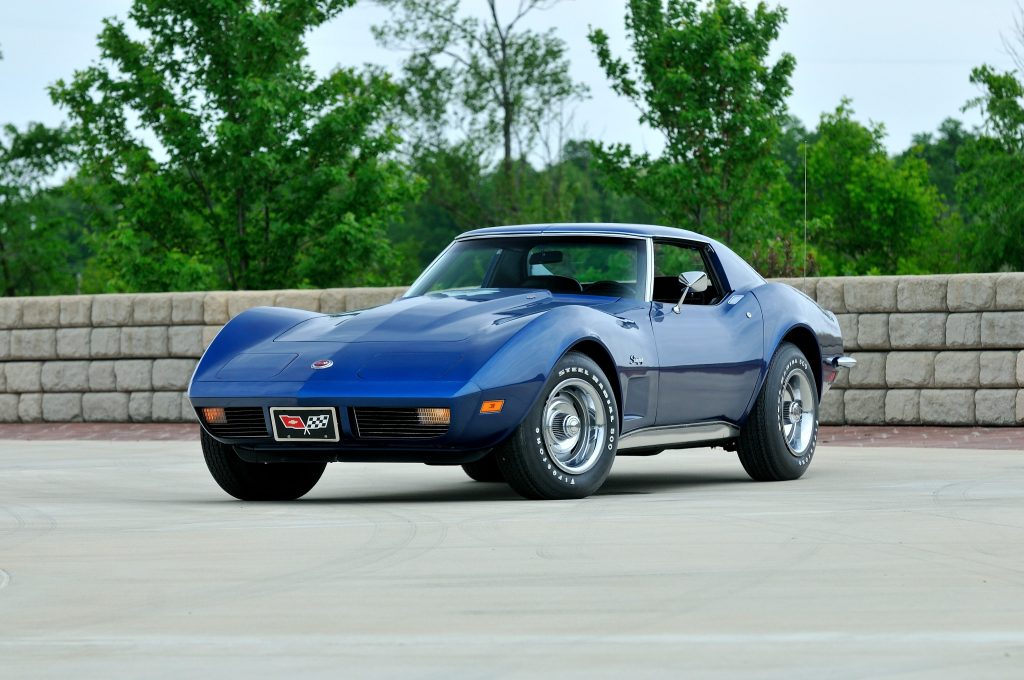 Blue 1973 Corvette with LS4 engine