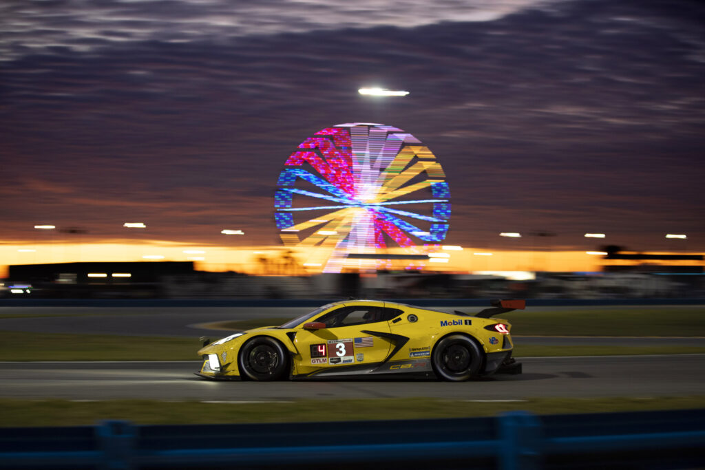 Corvette Racing; Rolex 24 at Daytona; Daytona International Speedway in Daytona Beach, FL; January 25-26, 2020; Corvette C8.R #3 driven by Antonio Garcia, Jordan Taylor and Nicky Catsburg; CorvetteC8.R #4 driven by Oliver Gavin, Tommy Milner, and Marcel Fässler (Richard Prince/Chevrolet Photo)