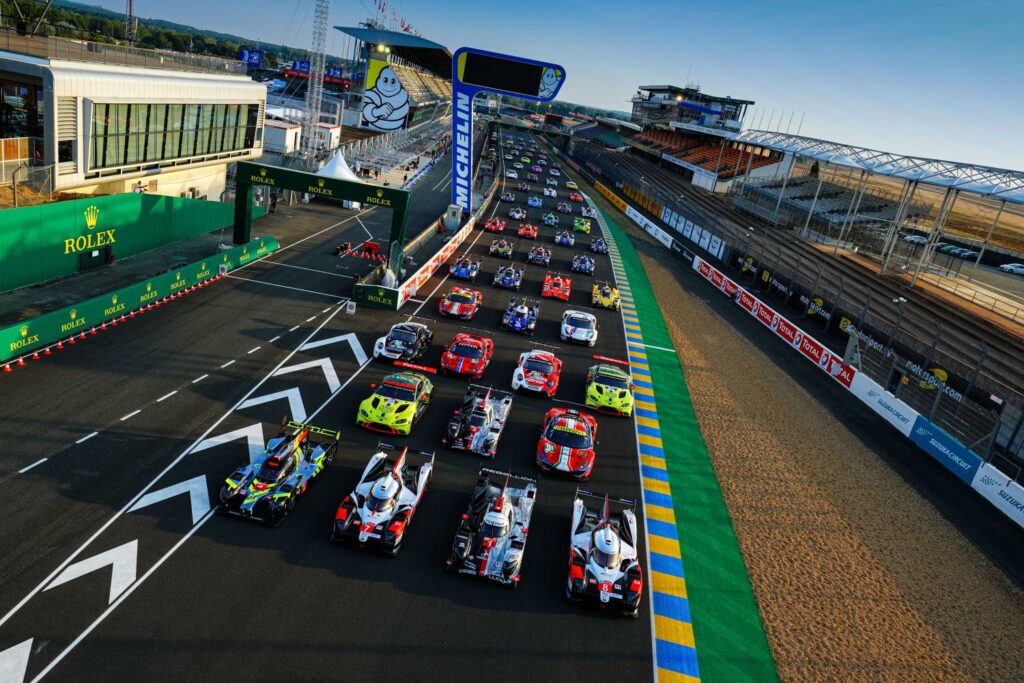 The starting field from the 2020 running of the 24 Hours of Le Mans.