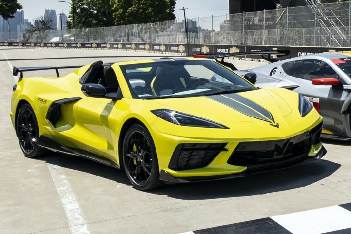 The 2022 Corvette Stingray IMSA GTLM Championship Edition in Accelerate Yellow.