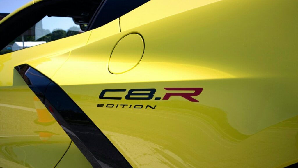 The 2022 Corvette Stingray IMSA GTLM Championship Edition also features specific "C8.R Edition" badges on the rear quarter panels.