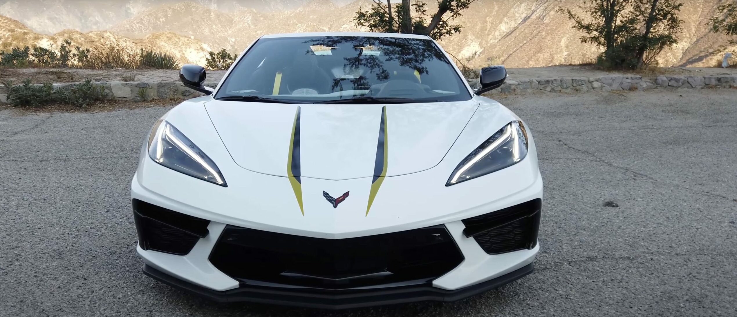 a rear view of the 2021 C8 Stingray Corvette 3LT