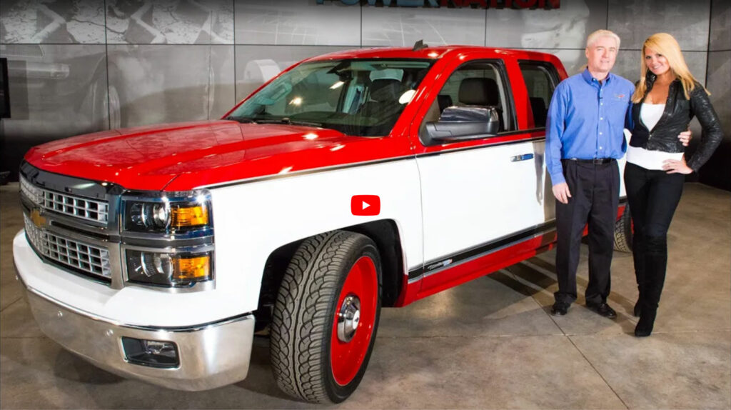 Chuck Mallett (left) on Power Nation with his 2014 retro-build Silverado.