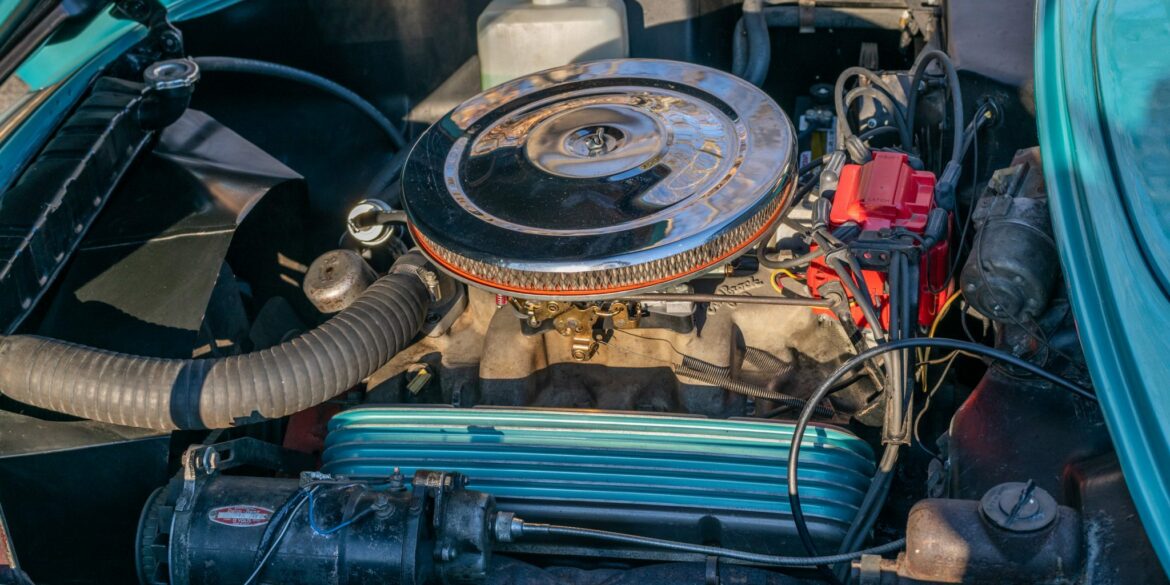 Close-up of C1 Corvette Engine