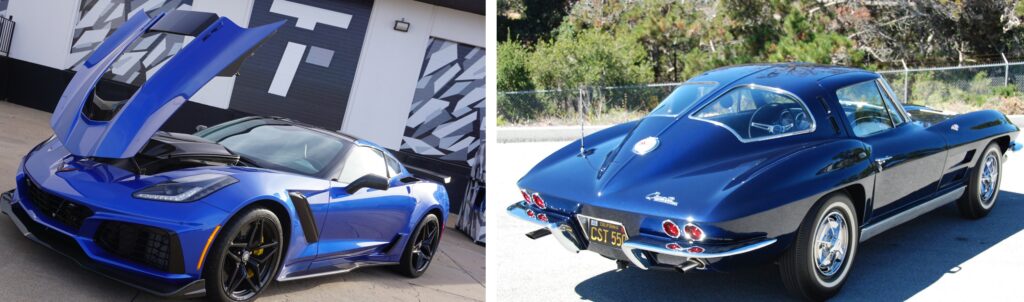 2019 Corvette ZR1 versus the 1963 Split Window Coupe. Its a battle of "beauty vs. the beast"....but which is which?