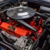 1963 5.4L 327CI Engine in open hood of C2 Corvette