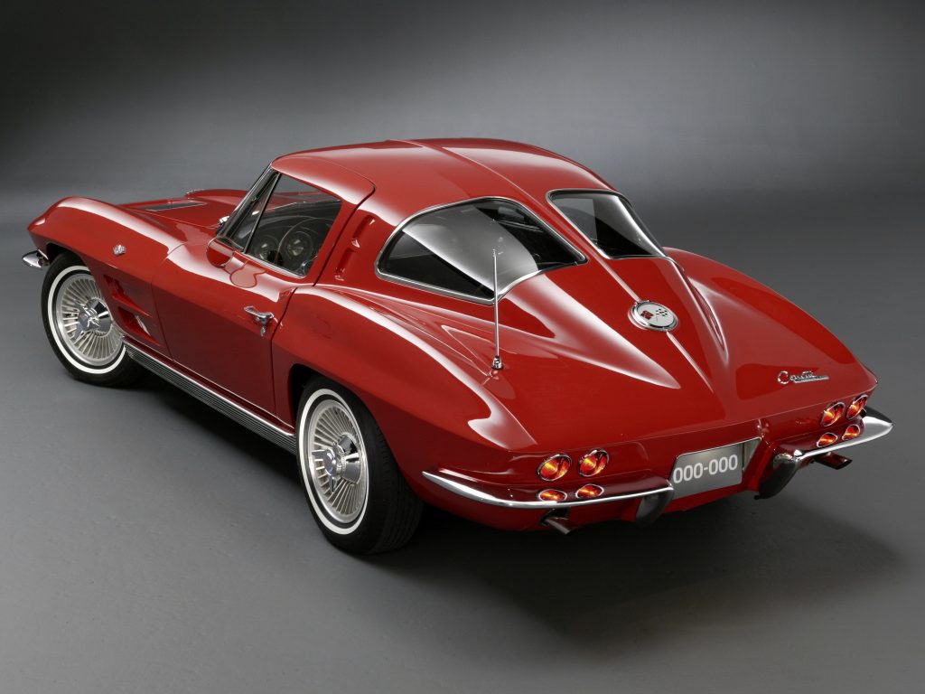 Rear view of red 1963 Corvette with 5.4L 327CI Engine