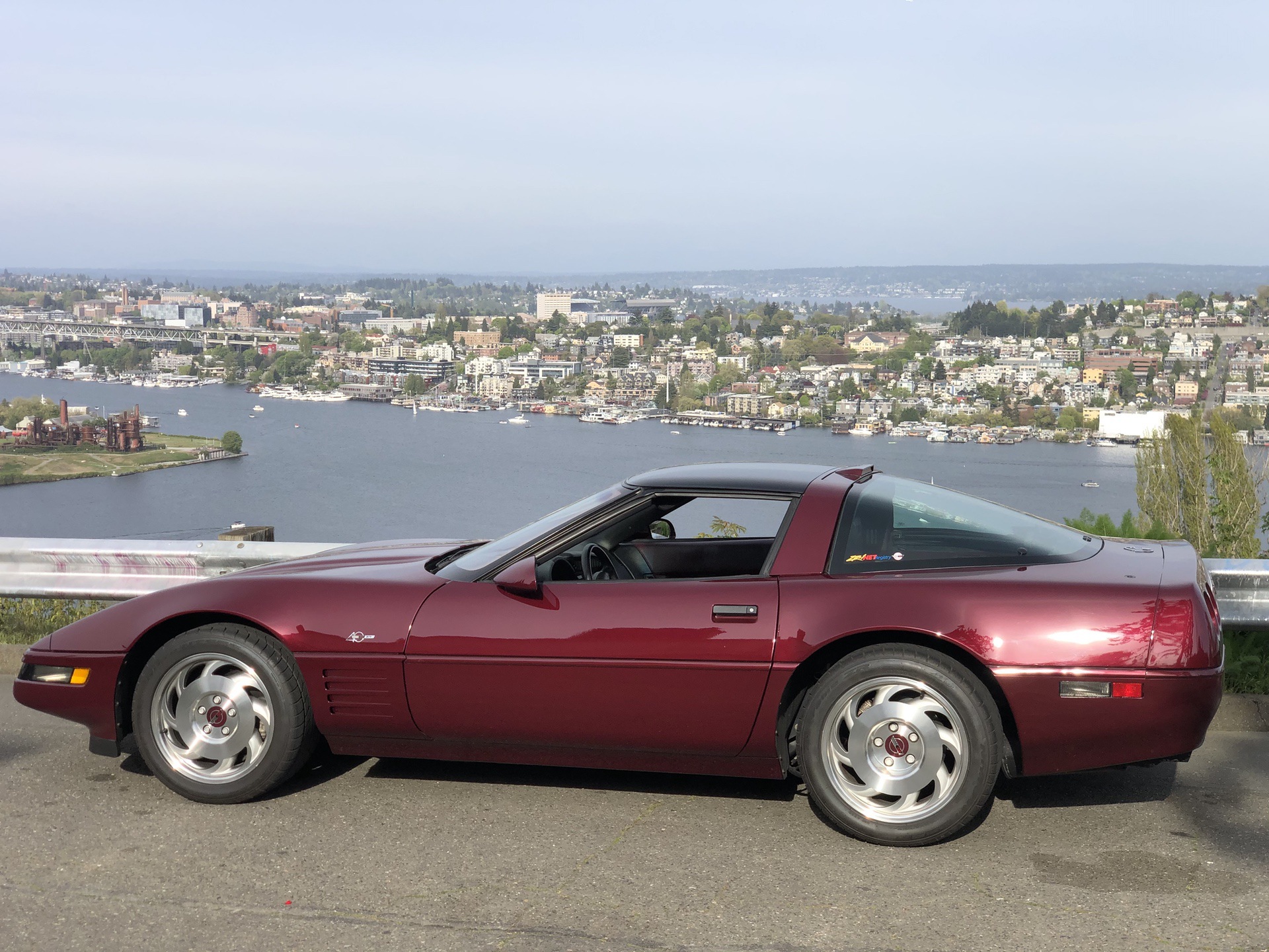 1993 Corvette C4 ZR-1 40th Anniversary Edition parked near river