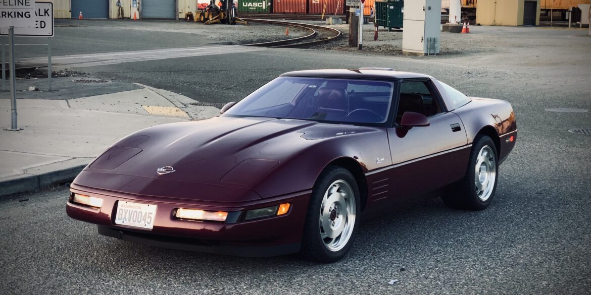 1993 Corvette C4 40th Anniversary ZR-1 parked on street