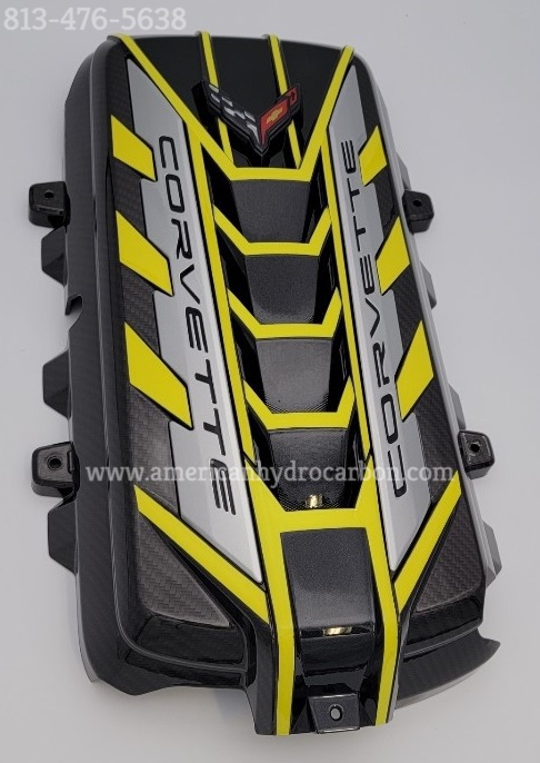 Accelerate Yellow Premium C8 Corvette Engine Cover by American Hydrocarbon