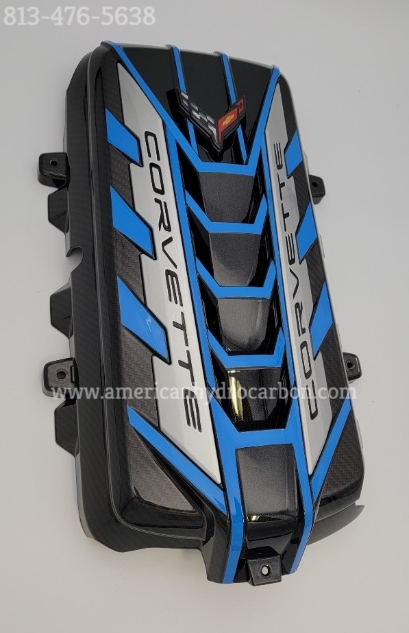 Rapid Blue Premium C8 Corvette Engine Cover by American Hydrocarbon