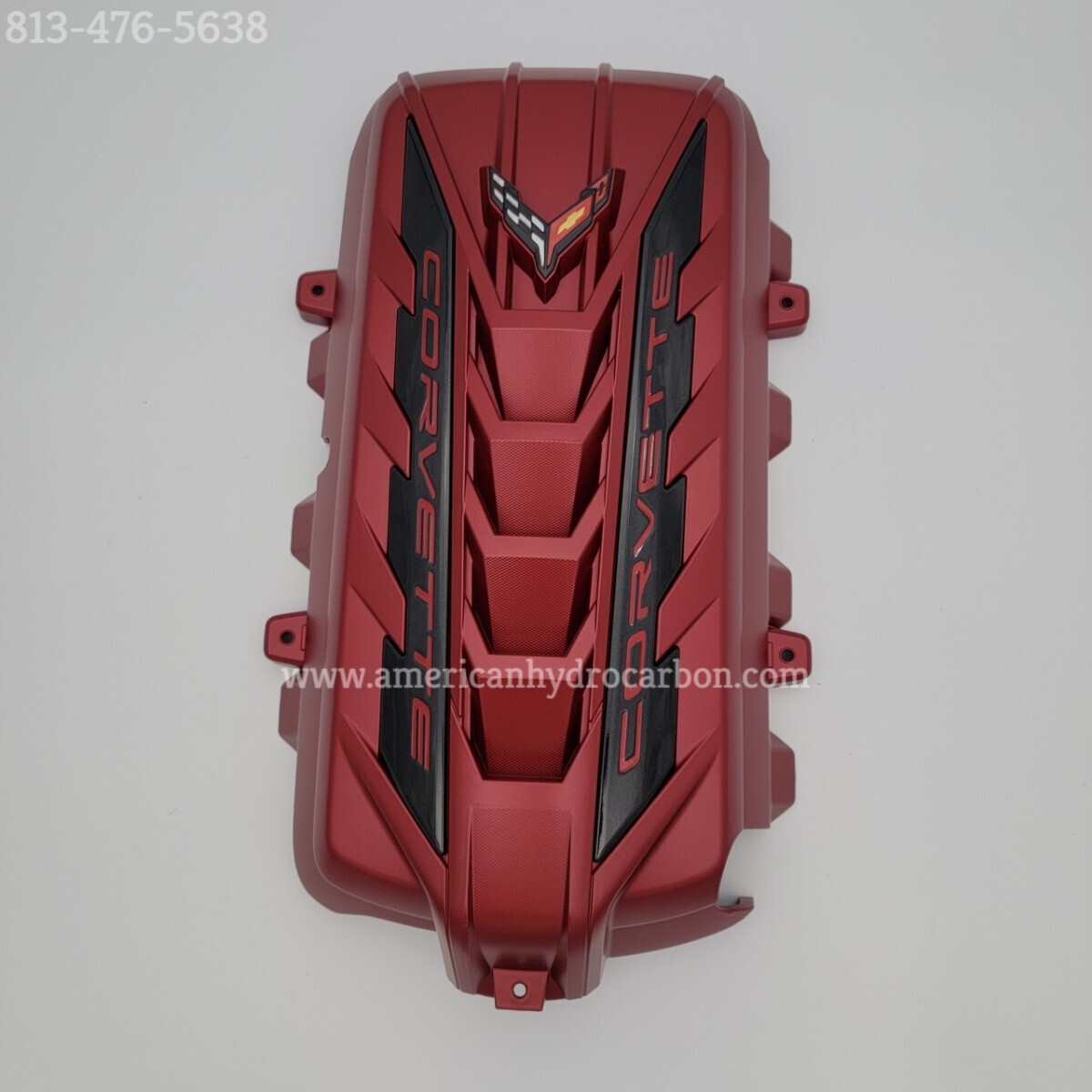 Edge Red C8 Corvette Engine Cover by American Hydrocarbon
