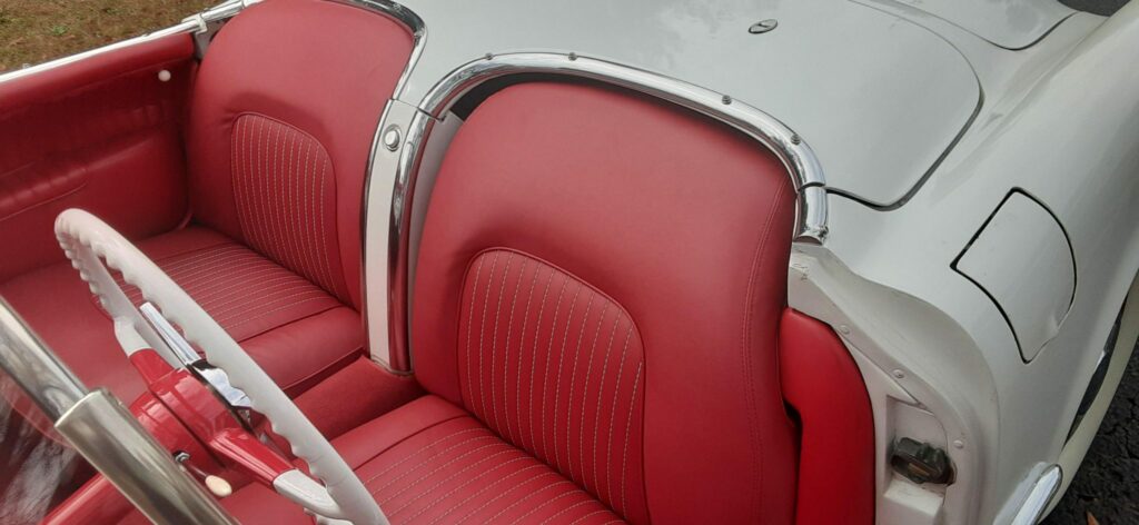 Note the quality of the workmanship on the seat covers.  This entire interior is spectacularly restored.