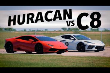 Exciting Race Between A C8 Corvette & Lamborghini Huracan