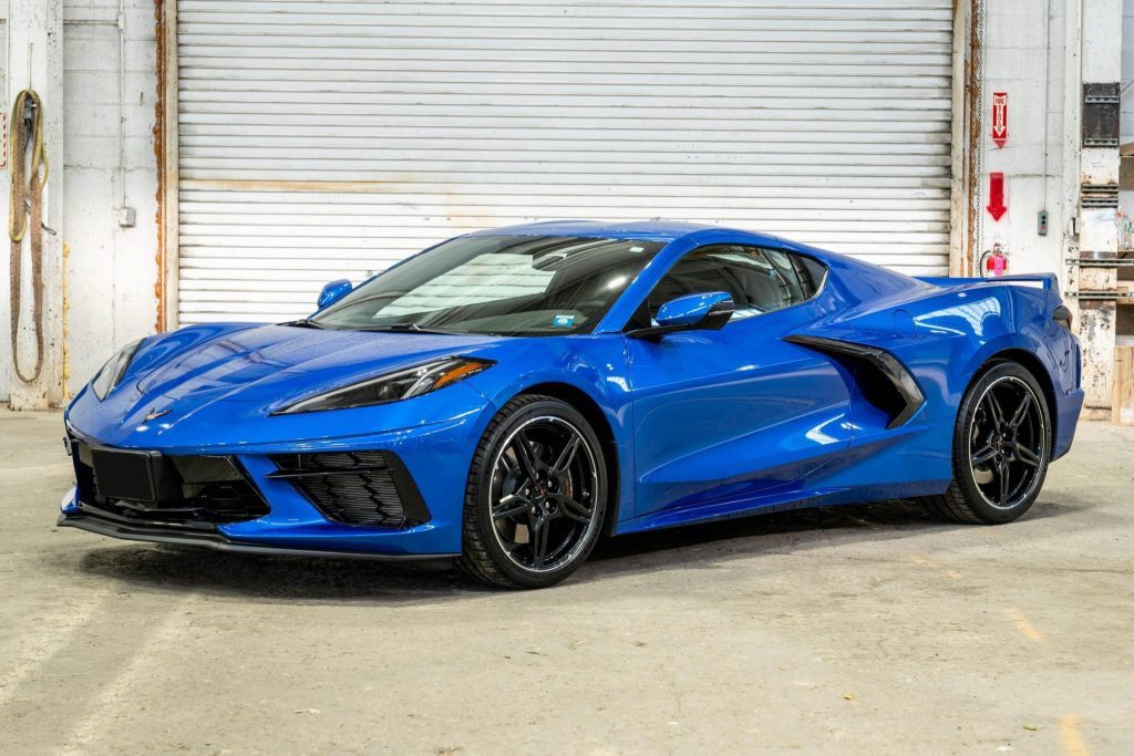 2020 C8 Corvette with 3LT package and two tone blue interior