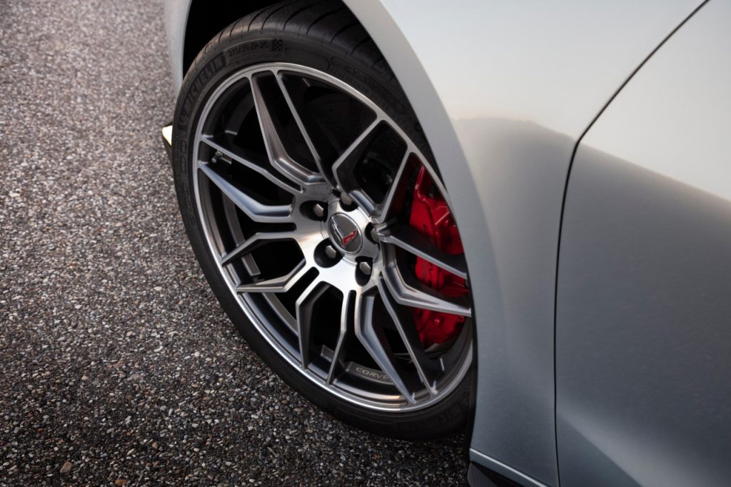 The stopping power of the 2023 Z06 Corvette has been bolstered thru the use of larger calipers and brake rotors!