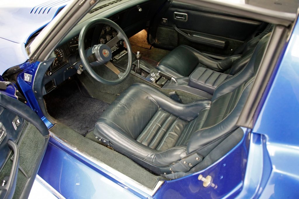 Though it has a radical exterior, the interior of this Greenwood Corvette is almost entirely stock.