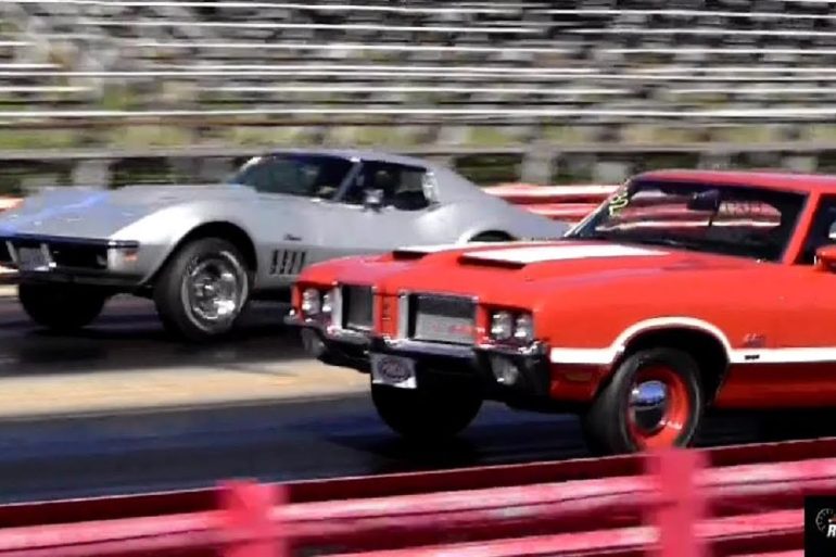 1969 L88 Corvette vs 1972 Oldsmobile 442: Vintage 1/4 Mile Drag Race