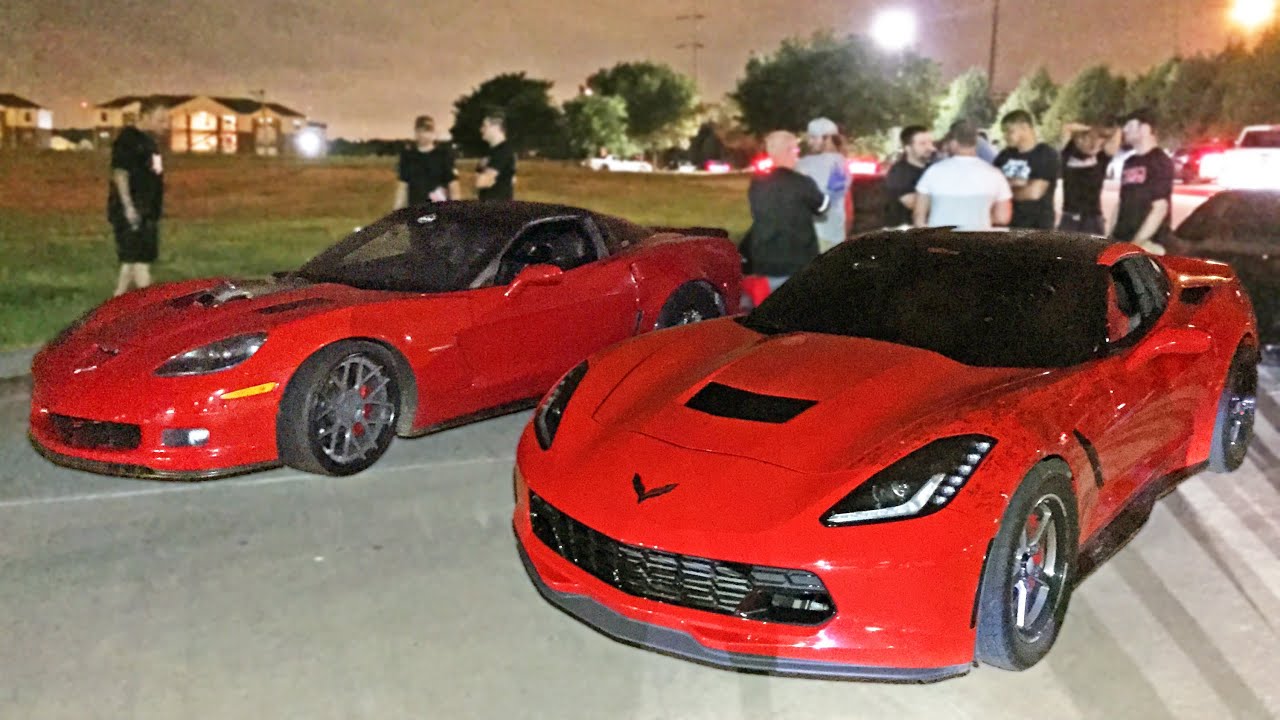 C6 Corvette Z06 vs C7 Corvette Stingray Wild Street Race