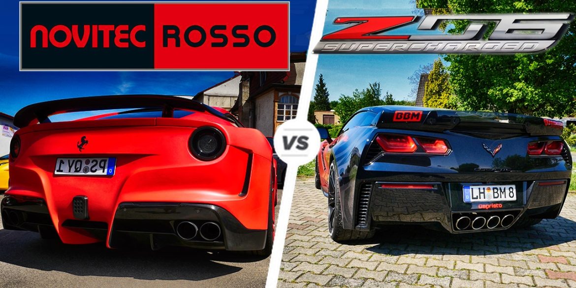 Corvette Z06 vs Ferrari F12 On Autobahn