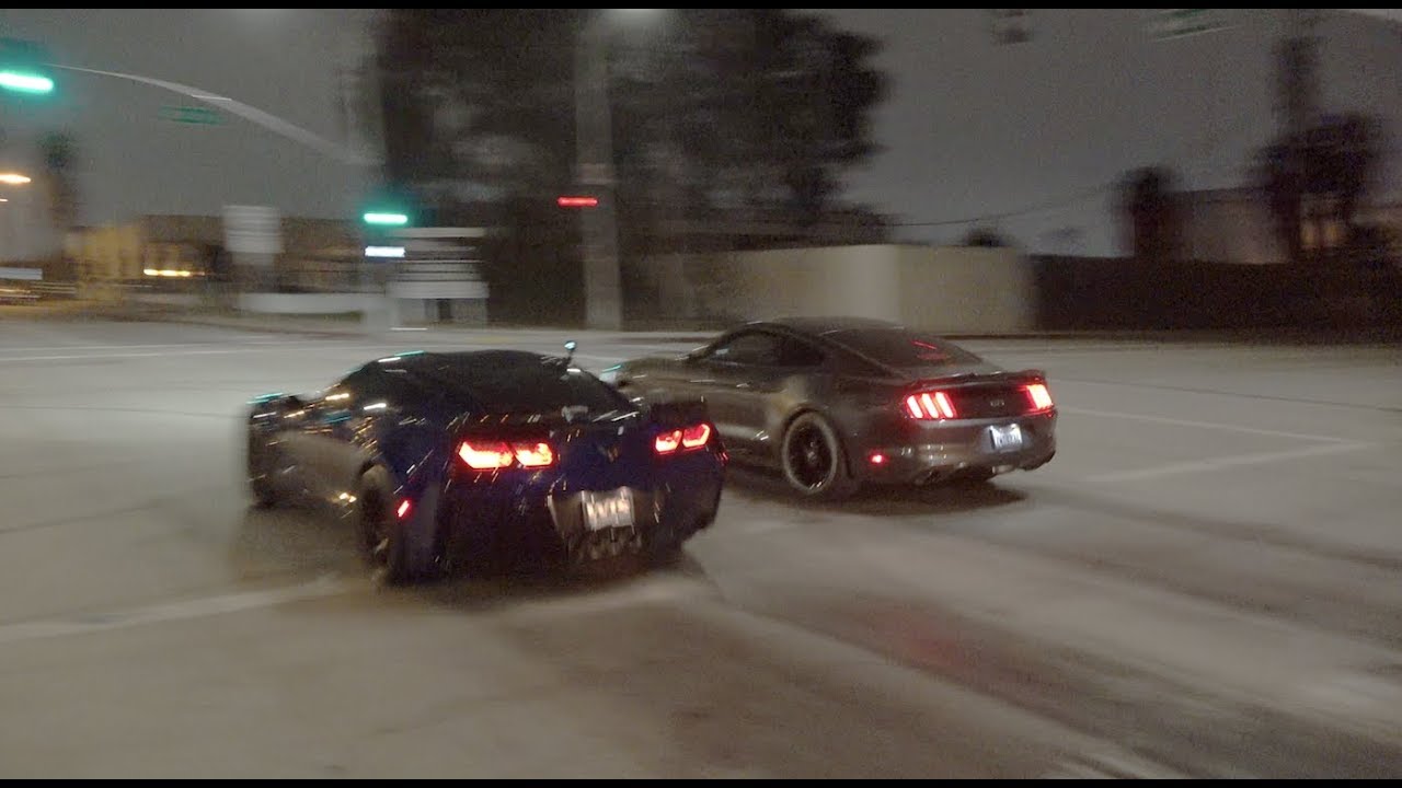 C7 Corvette Grand Sport vs Mustang 5.0