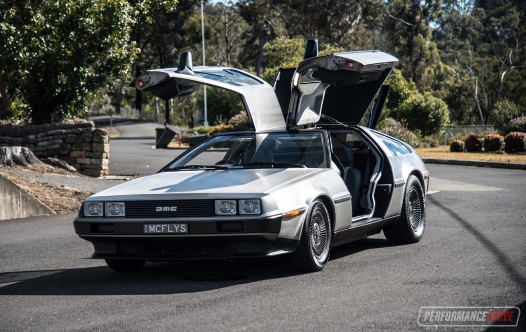 A beautiful example of a 1981-1983 DMC-12 Delorean coupe.