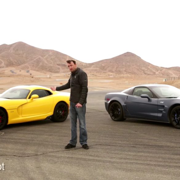 2012 Chevy Corvette ZR1 vs 2013 SRT Viper Burnout Battle!