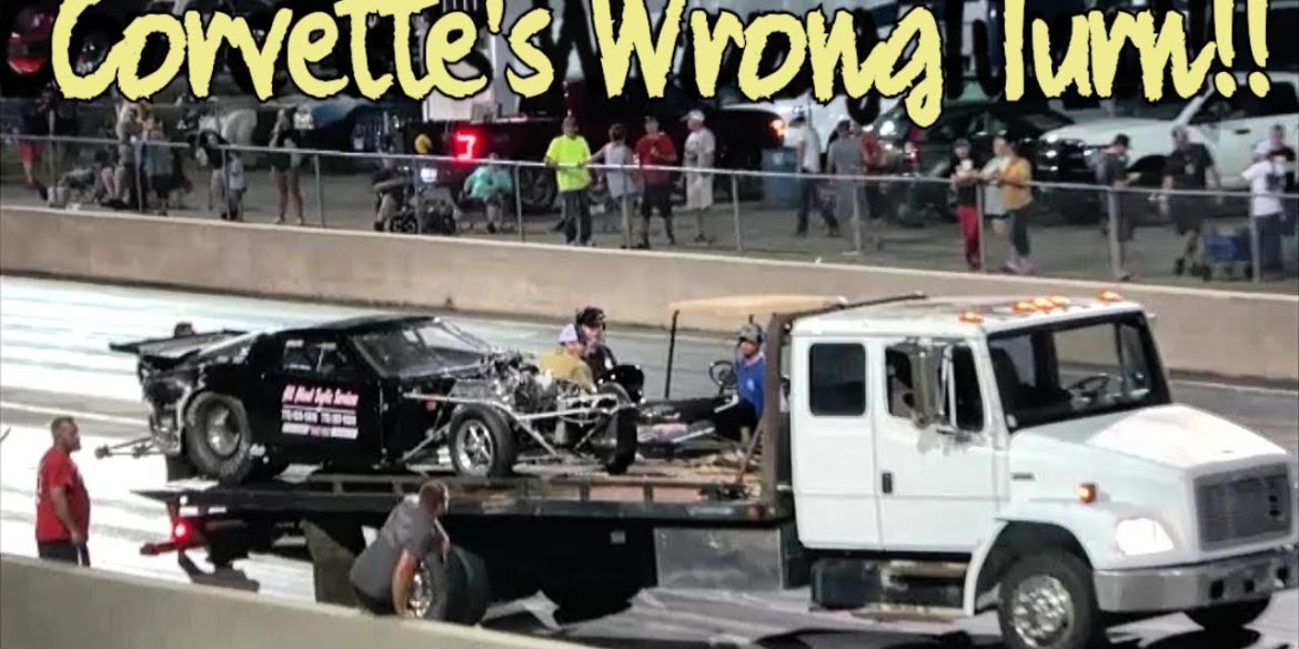 Black Corvette Crashes At South Georgia Motorplex
