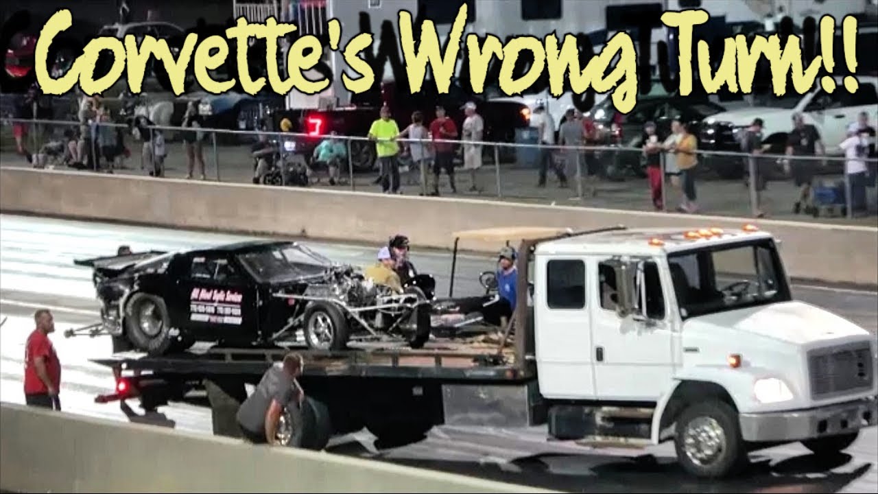 Black Corvette Crashes At South Georgia Motorplex