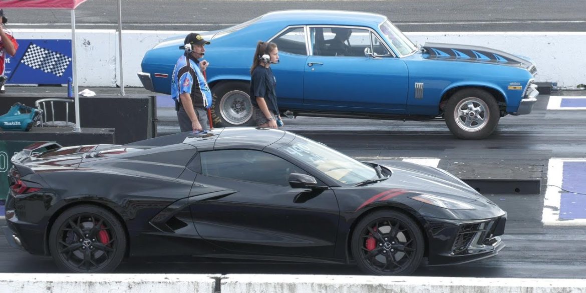 Drag Race: C8 Corvette vs Chevy Nova