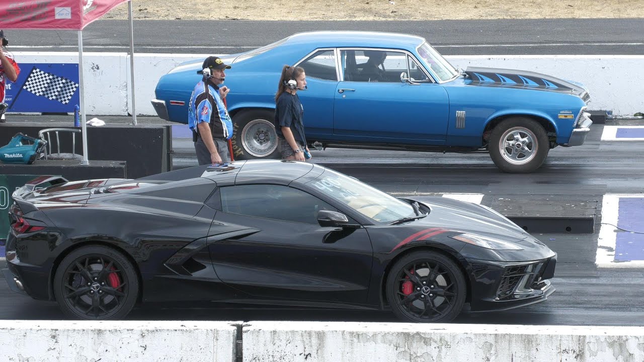 Drag Race: C8 Corvette vs Chevy Nova