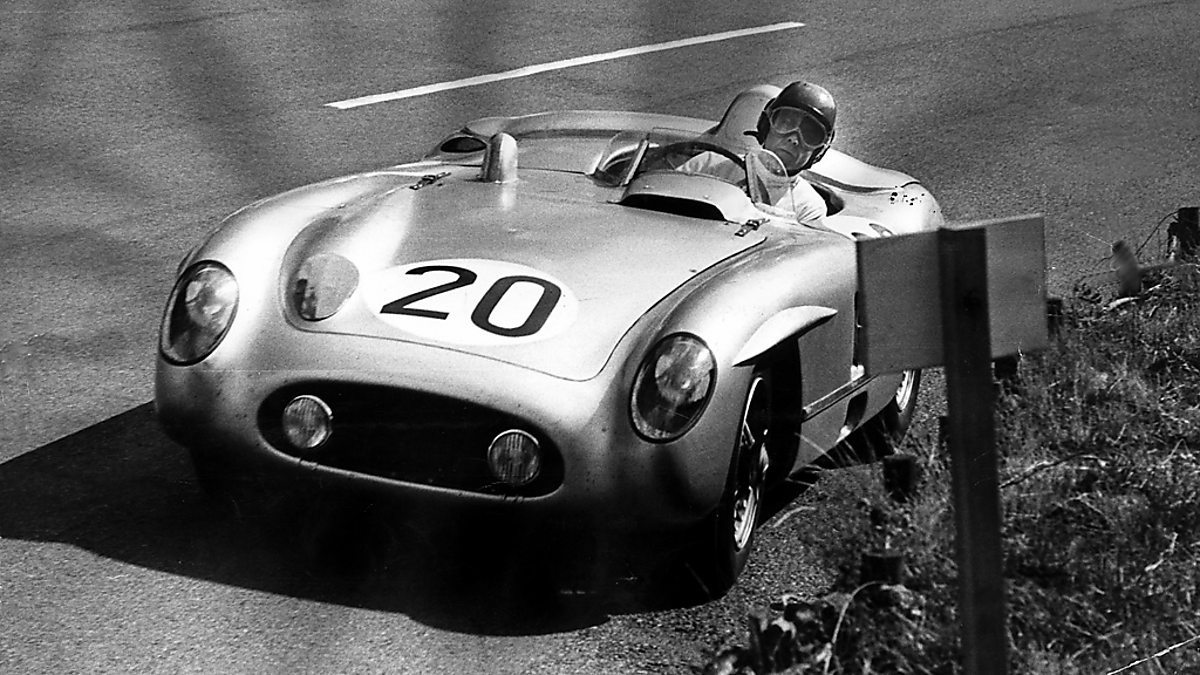 Pierre Levegh driving his Mercedes 300 SLR in the 1955 Le Mans race