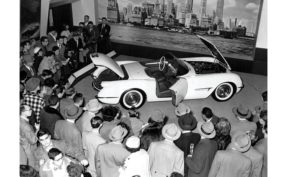 The original EX-52 Corvette Concept car at the 1953 Motorama in the lobby of the Waldorf Astoria Hotel in New York City. (Image courtesy of GM)
