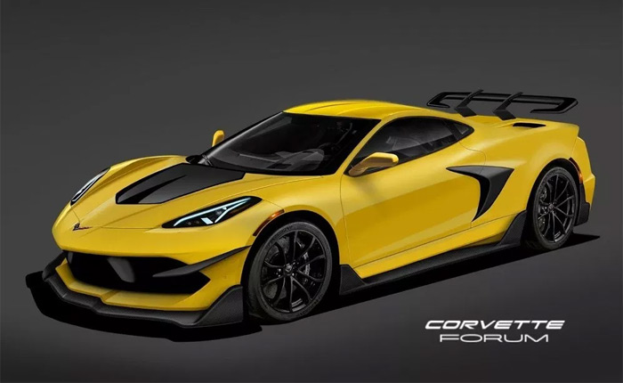 Early rendering of the Corvette Zora/ZR1 - which alleges huge horsepower out of an EV powertrain.