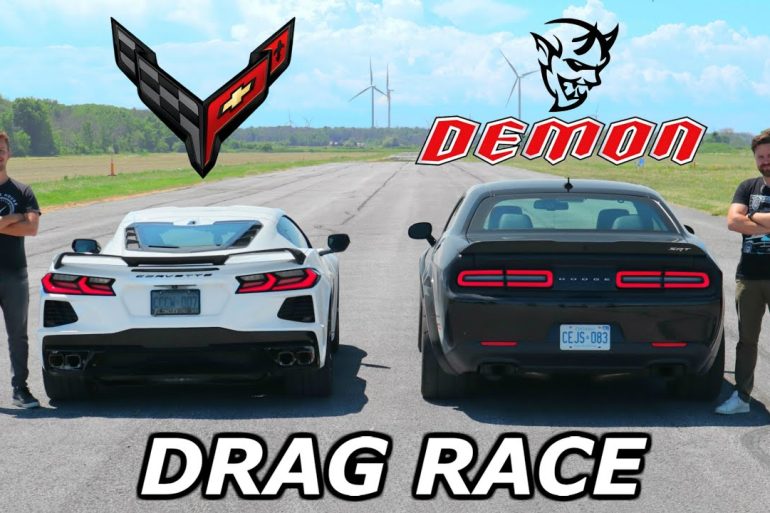 Which Is Faster? 2020 C8 Corvette vs Dodge Demon