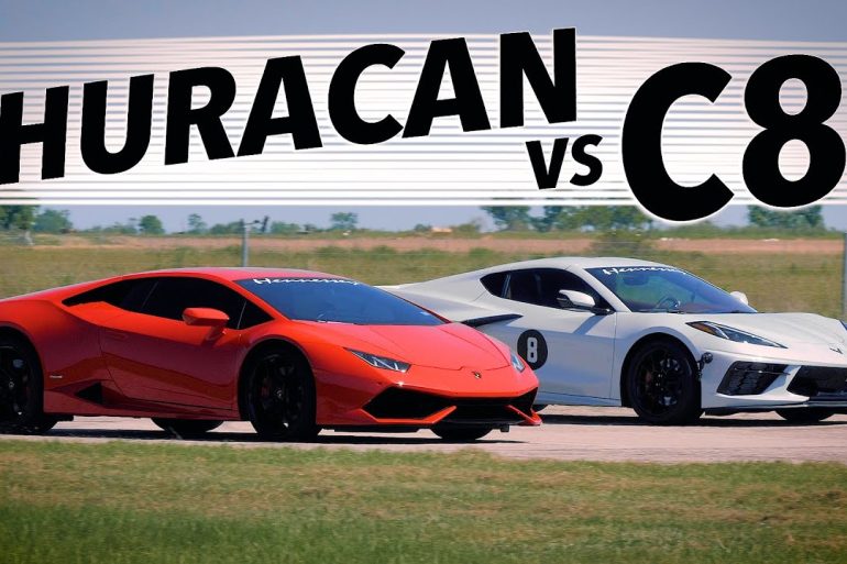 Drag & Roll Race: C8 Corvette vs Lamborghini Huracan