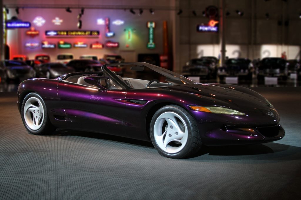 The 1992 Stingray III on display at the GM Heritage Center in Sterling Heights, Michigan.