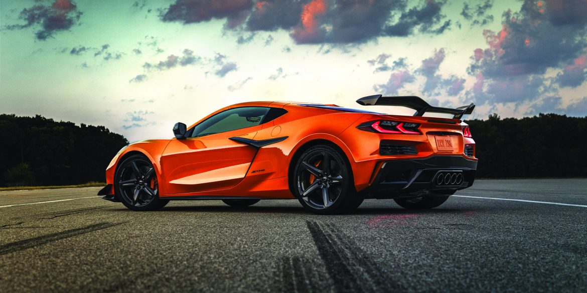 Orange C8 Corvette rear