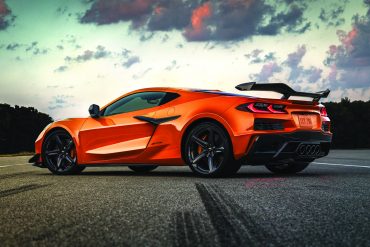 Orange C8 Corvette rear