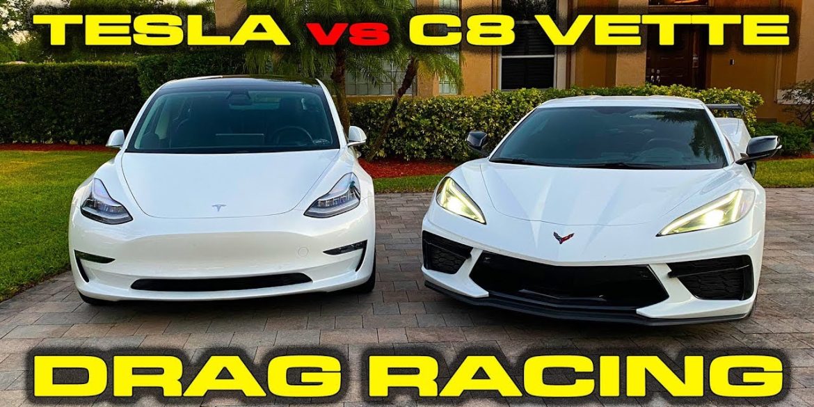 2020 Chevy Corvette Runs Into A Tesla Model 3 Performance