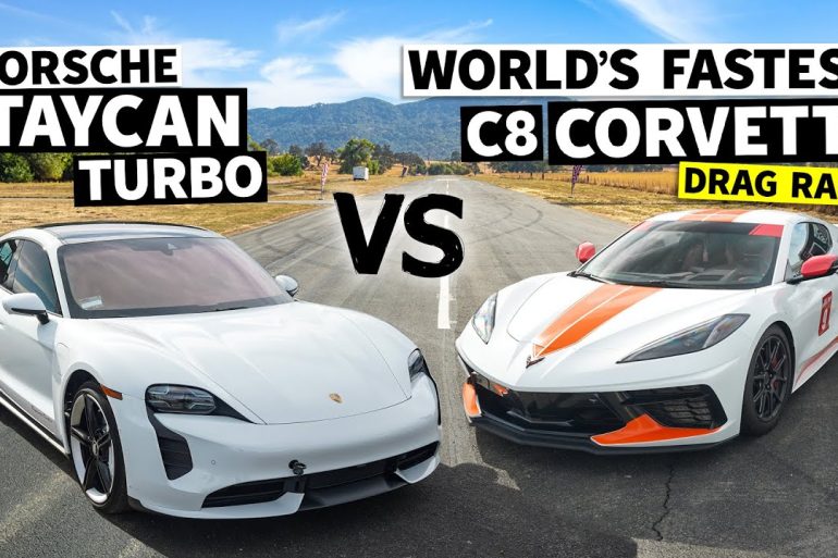 1000HP C8 Corvette Takes On A Porsche Taycan Turbo