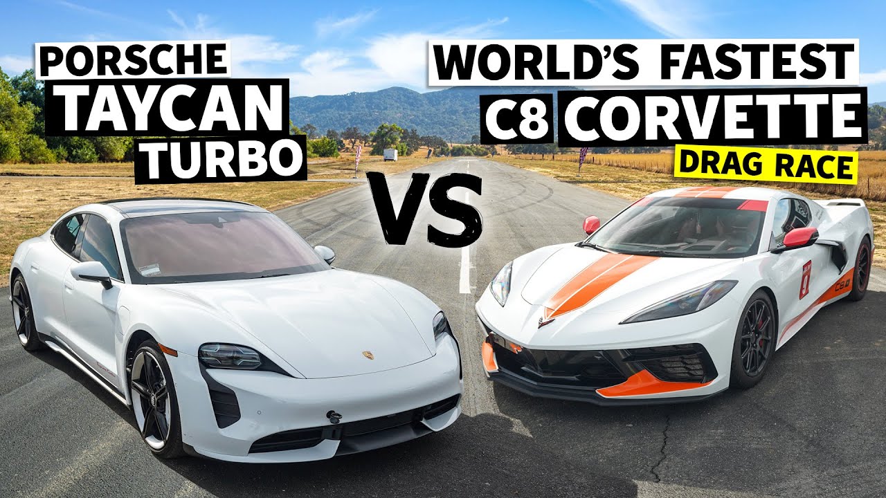 1000HP C8 Corvette Takes On A Porsche Taycan Turbo