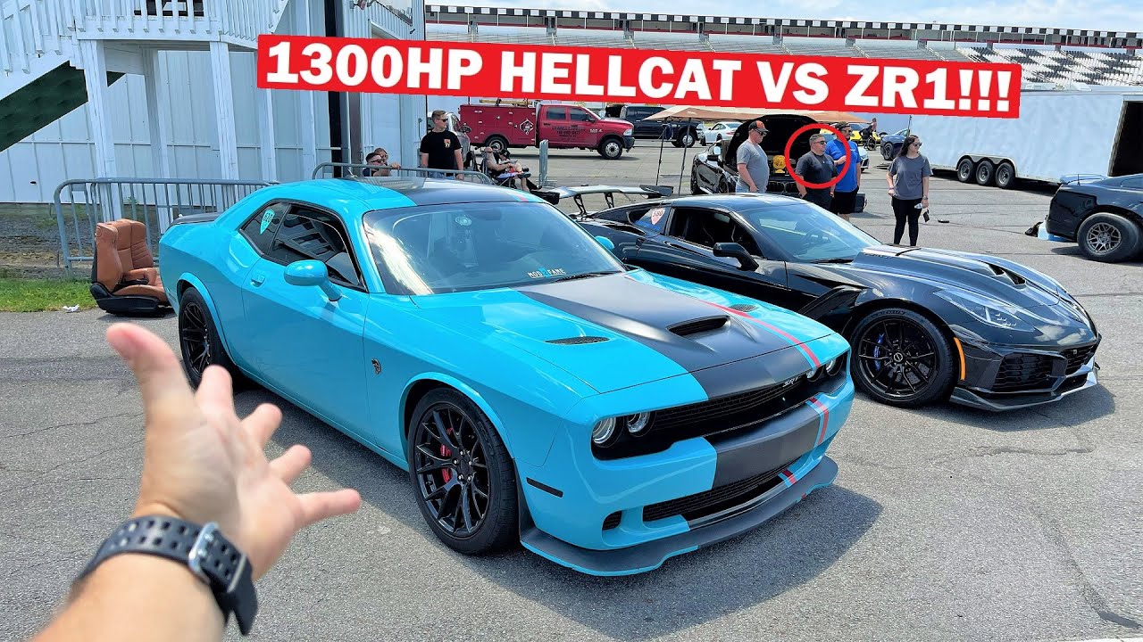 1000HP Corvette ZR1 Takes On A 1300-HP Dodge Challenger Hellcat Redeye