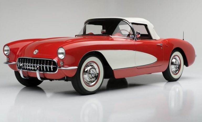 The 1956-1957 Corvette are distinguishable from later model C1 Corvettes because of the single headlight on either side of the car's front end.