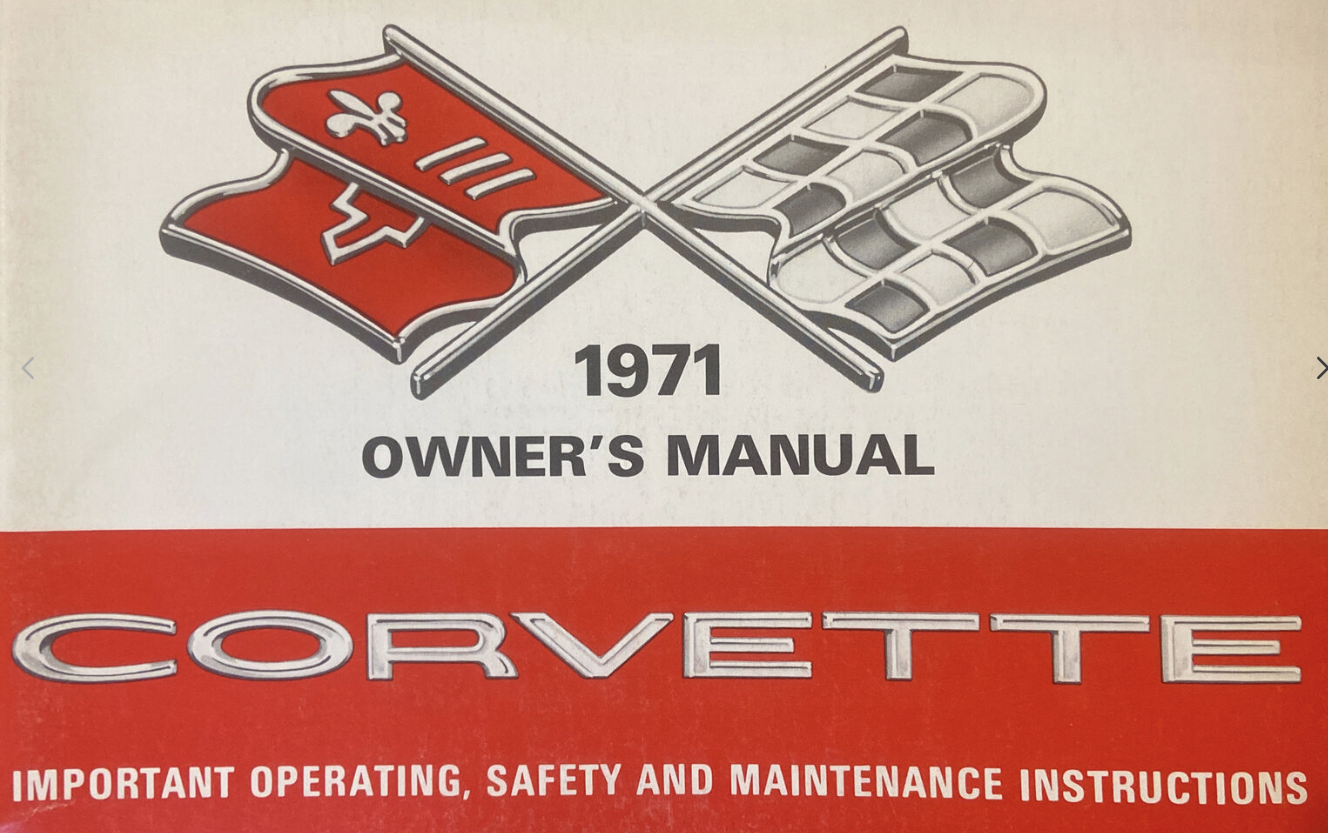 1971 Corvette Owners Manual