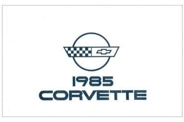 1985 Corvette Owners Manual