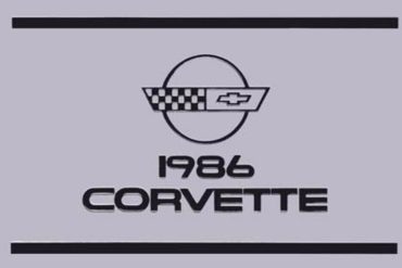 1986 Corvette Owners Manual