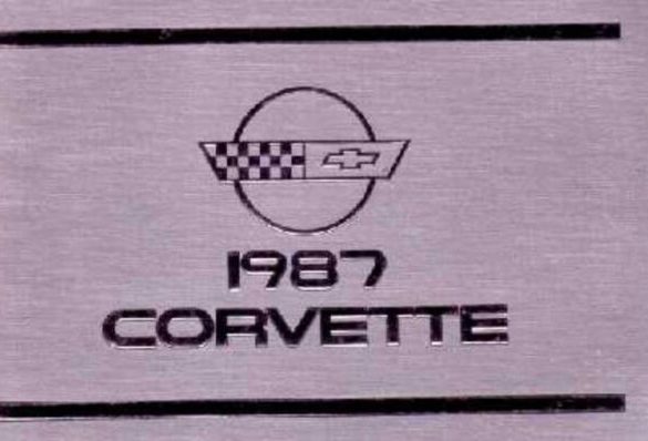 1987 Corvette Owners Manual